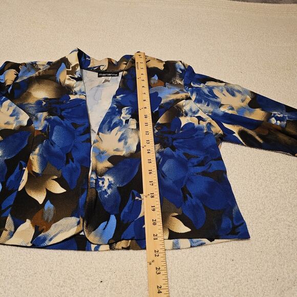 Marianne Open Front Blazer Jacket Floral Abstract Print USA Plus Size 3X - Picture 6 of 8